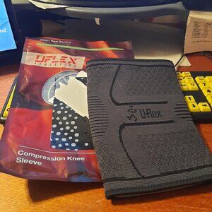 NEW BAG ! Uflex Unisex Athletics Compression Knee Sleeve for Support Recovery
